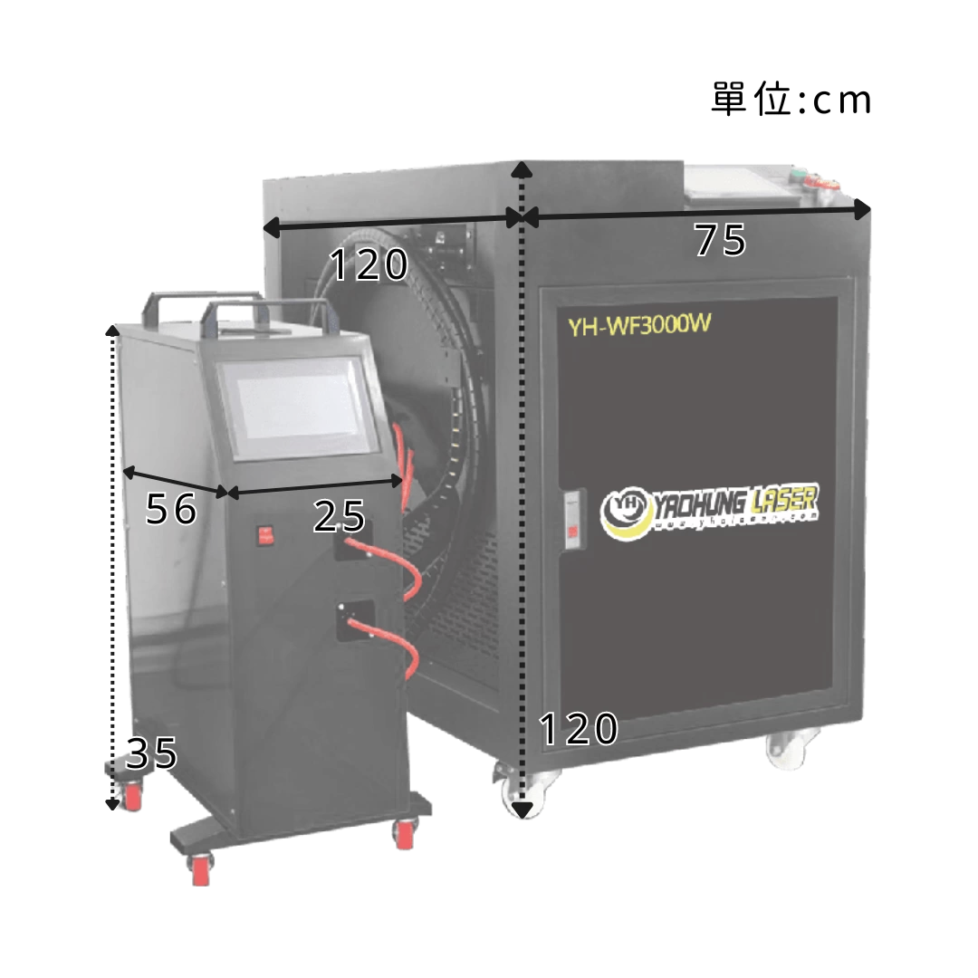 dual wire feed handheld laser welding machine size