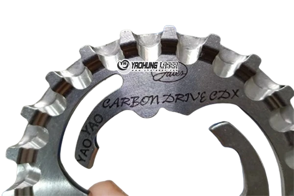 black laser marking on gear sprocket