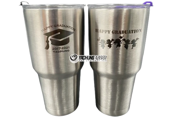 graduation black laser marking on stainless steel cup