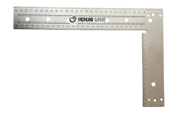 laser engraved scale on stainless steel L square