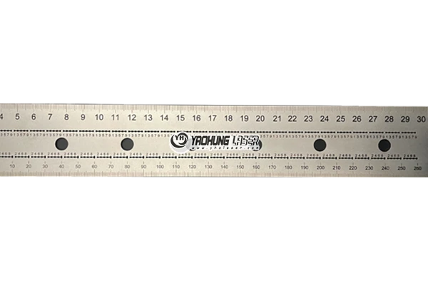 laser engraved scale on stainless steel ruler