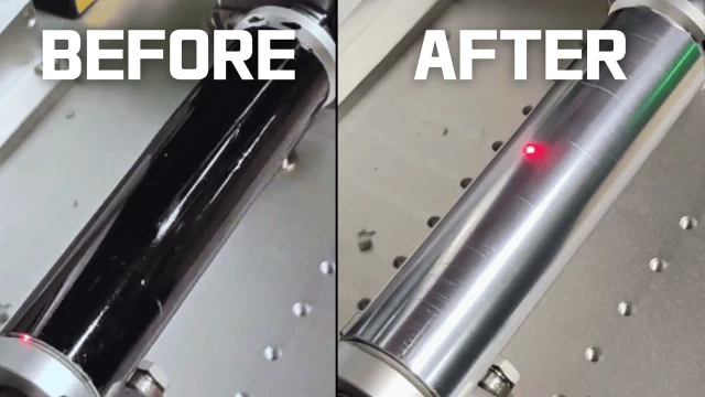 Laser cleaning roller paint removal application-video thumbnail