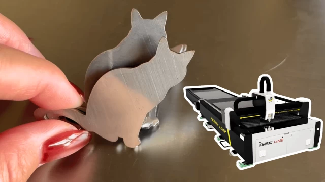 レーザー板金切断による猫型金属作品