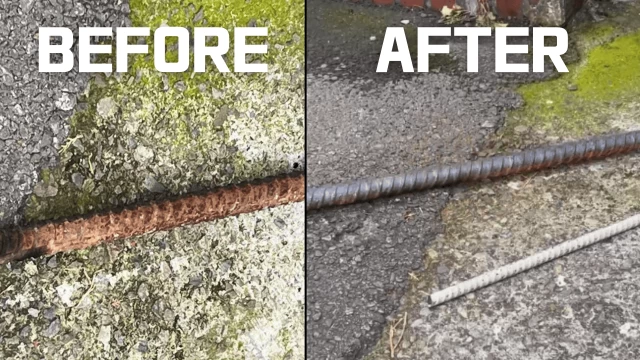 鋼筋與水泥殘留清洗對比